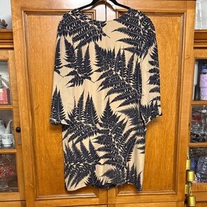 Stella McCartney Black and Tan Leaf Print Dress